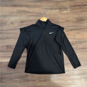 Nike Black Dri-FIT Running Top with White Branding